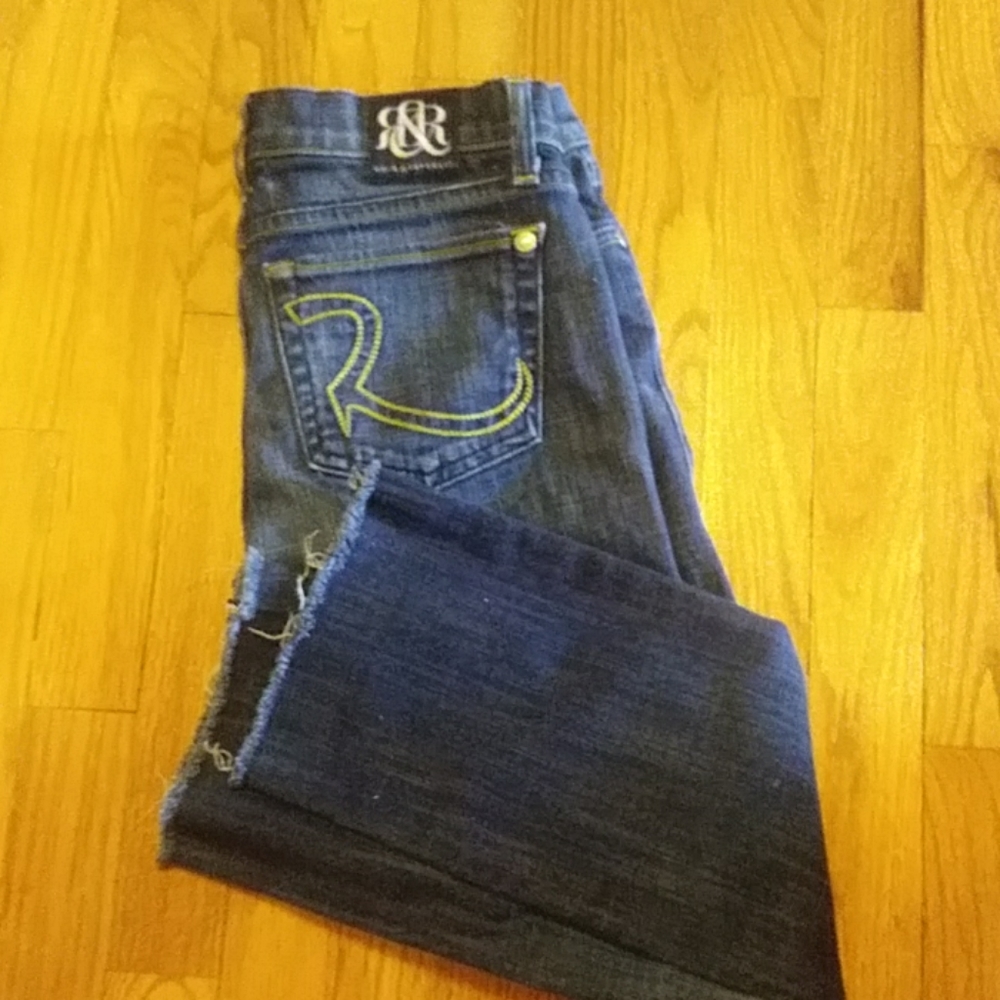 Rock & Republic Frayed Hem Dark Wash Jean
